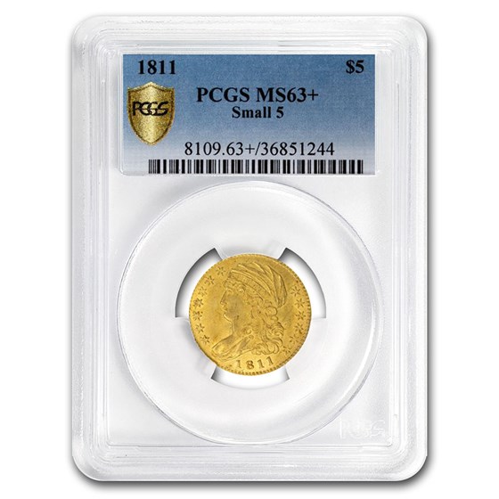 1811 $5 Gold Half Eagle MS-63 PCGS (Small 5) 1811 $5 Gold Half Eagle MS-63 PCGS (Small 5)